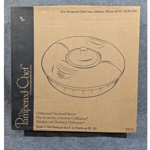 Pampered Chef Chillzanne 14" Covered Sectional Server Chip Dip Viggie Tray‎ 2791